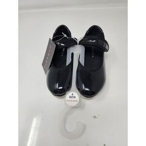 Danskin Girls Mary Jane Tap Shoes Black Faux Leather Dance Athletic Size 9